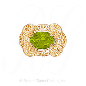GS375 PD - 14 Karat Gold Peridot Slide 